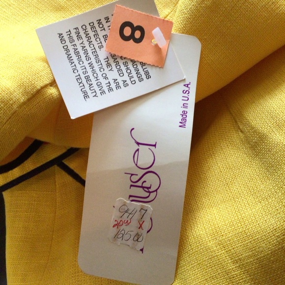 ALTHUSER 100%LINEN DRESS YELLOW NWT - Picture 5 of 6